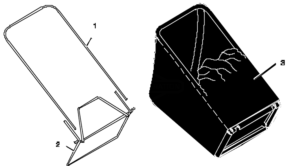 Bag Assembly Diagram and Parts List for 20605X6A 1997 Briggs and Stratton Lawn Mower
